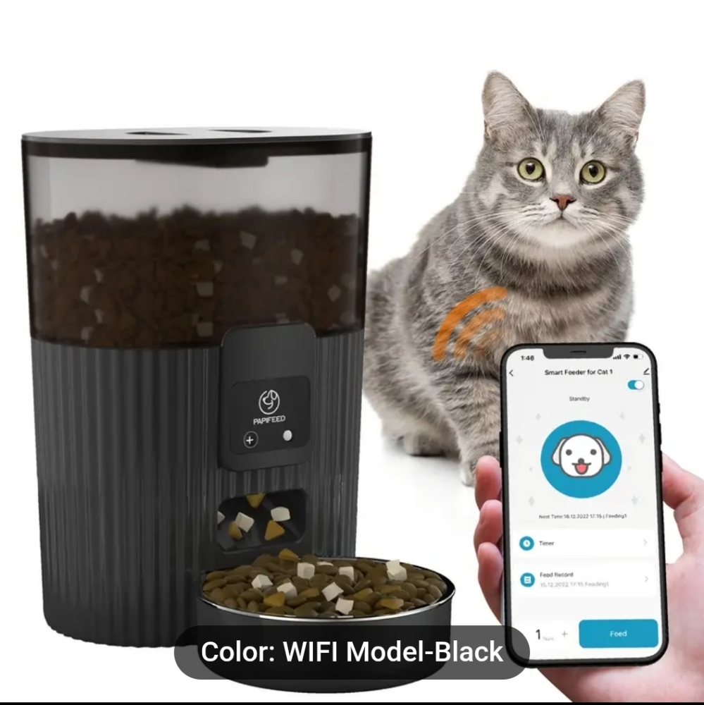 Black Smart Cat Feeder